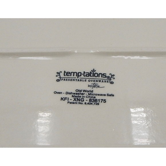 Temp-Tations By Tara Old World Green 13 Inch Rectangular Handled Platter - Picture 8 of 9